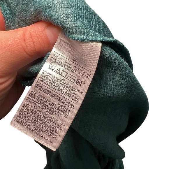 Old Navy Sz Plus 2X Textured O-Ring Halter Teal Romper beach resort cruise boho - Picture 8 of 8